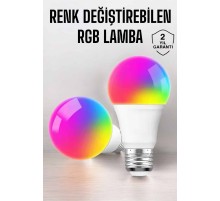 Renk Değiştirebilen RGB Işıklı Led Ampul A+Enerji 15 Watt Led Işık