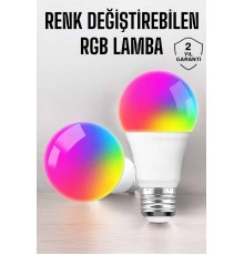Renk Değiştirebilen RGB Işıklı Led Ampul A+Enerji 15 Watt Led Işık