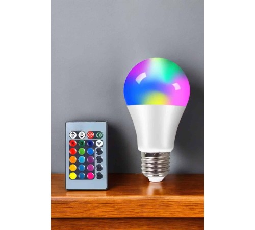 Renk Değiştirebilen RGB Işıklı Led Ampul A+Enerji 15 Watt Led Işık