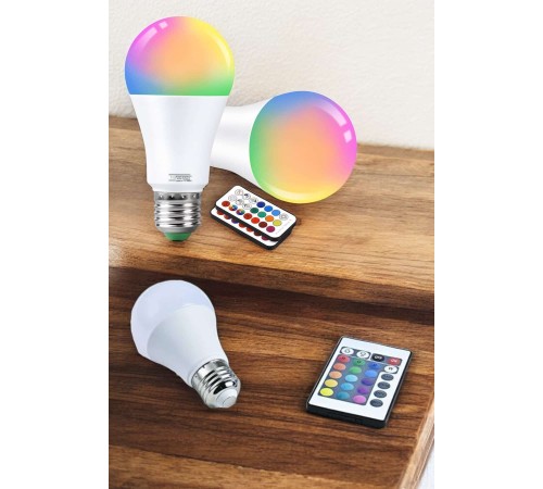RGB Led Lamba Led Işık Ampul Renk Değiştirebilen 100 Watt