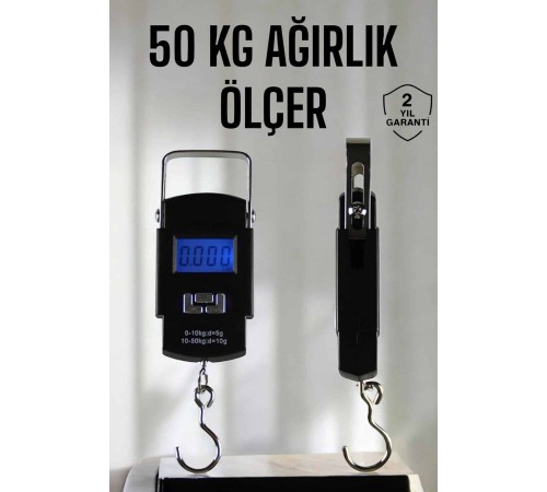 Ağırlık Ölçer 50 Kg El Terazisi El Kantarı Pilli Led Ekran