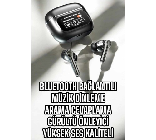 Bluetooth Kulaklık Kablosuz Ekranlı ANC/ENC Destekli Dokunmatik