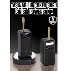 Powerbank 60.000 MAH 4 Portlu Uzun Şarj Süreli Dijital Göstergeli