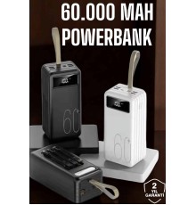 Powerbank 60.000 MAH Dijital Göstergeli 4 Portlu Taşınabilir