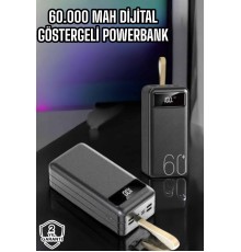 Powerbank 60.000 Mah Hızlı Şarj 4 Çıkışlı Uzun Şarj Süreli Dijital Göstergeli