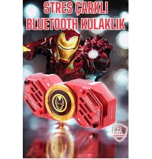 Stres Çarklı Bluetooth Kulaklık Kablosuz Kırmızı Yüksek Ses Kaliteli