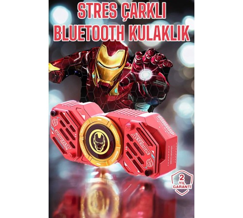 Stres Çarklı Bluetooth Kulaklık Kablosuz Kırmızı Yüksek Ses Kaliteli