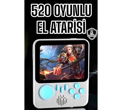 Mini Atari El Atarisi 3.5 inç Ekran Çift Konsol 666 Adet Retro Oyun Gameboy El Atarisi