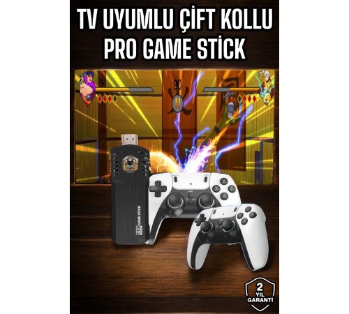 8K Android TV Gme Stick Video Oyun Konsolu Aile Retro 35000 Oyunlu Çift Kollu
