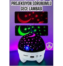 Gece Lambası Renkli Yıldızlı Gökyüzü Projeksiyon Gece Tavan Yansıtma