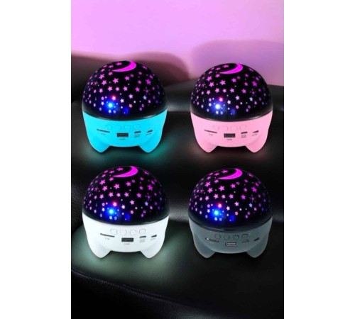 Gece Lambası Projeksiyon Görünümlü Şarjlı Yıldızlı Yuvarlak