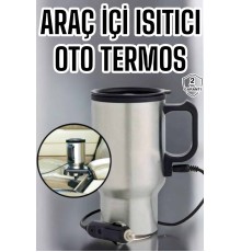 Araç İçi Çelik Su Isıtıcı Termos Bardak Çakmak Girişli Kupa Görünümlü