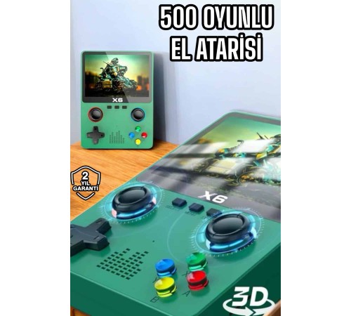 Çocuklara Özel 666 Oyunlu X6 Atari Video İzleme ve Müzik Dinleme