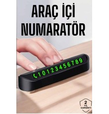 Numaralık Araç İçi Araba Araç Park Numaratör Telefon Numarası Yazma
