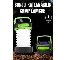 Led Lamba Kamp Lambası Hafif Taşınabilir Şarj Süreli Akordeon El Fenerli