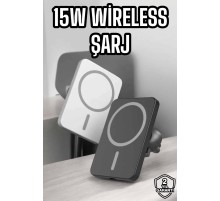İOS Uyumlu Manyetik Tasarım Magsafe İphone 12/13/14/15 araç şarjı
