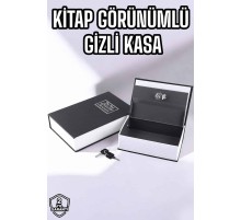 Büyük Boy Anahtarlı Kitap Görünümlü Gizli Kasa Çelik Kasa Altın Kasası