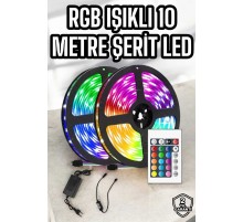 Yeni Nesil RGB Işıklı 10Metre Şerit Led Kumandalı Şarj Edilebilir
