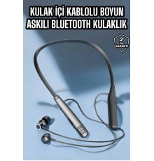 Boyun Askılı Bluetooth Kulaklık Uzun Şarj Süreli Dijital Göstergeli Kablolu