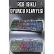 Led Işıklı  Klavye Usb Girişli RGB Işıklı Q Klavye Mouse Hediyeli