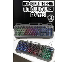 Q Klavye RGB Işıklı Klavye Ve Mouse Seti Kablolu Mouse Hediyeliş