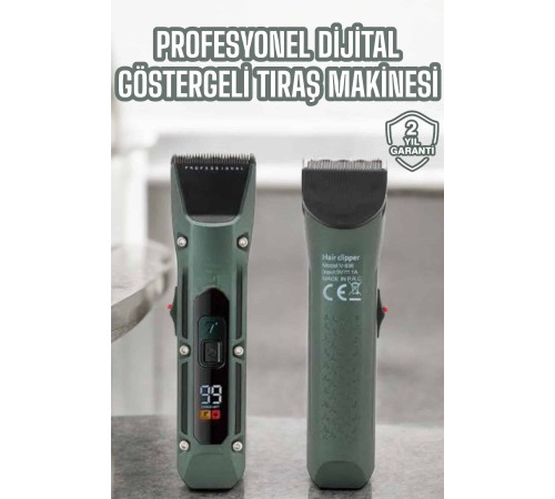 Tıraş Makinesi Dijital Göstergeli Turbo Motor Paslanmaz Çelik