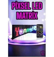 Piksel Led Matrix RGB Işıklı Led Yazılı Bluetooth Bağlantılı 16X64