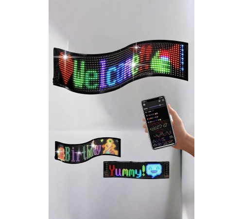 Otomobil Uyumlu Led Matrix Dijital Ekran Bluetooth Bağlantılı