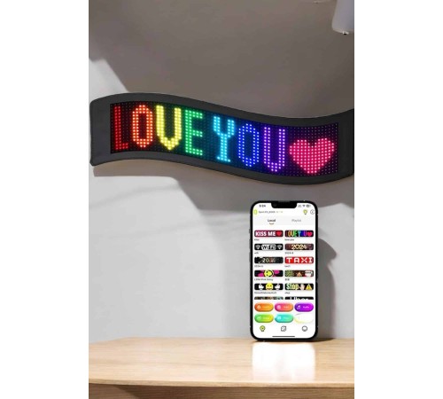 Piksel Led Matrix RGB Işıklı Led Yazılı Bluetooth Bağlantılı 16X64