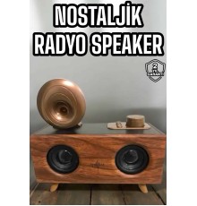 Bluetooth Hoparlör Ahşap Klasik Retro Gramofon Bluetooth Müzik Kutusu