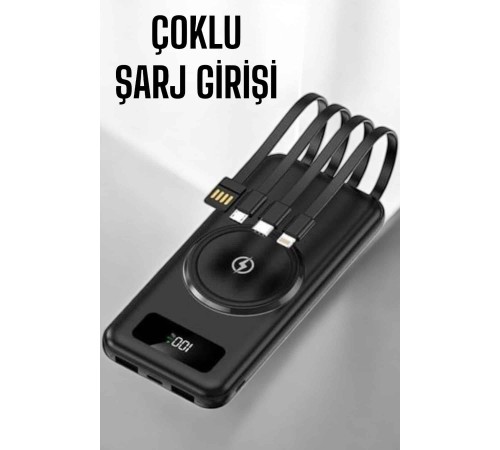 10.000 Mah Powerbank 4 Portlu Hızlı Şarj Dijital Göstergeli
