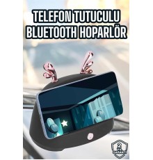 Bluetooth Hoparlör Telefon Tutuculu Akıllı Hoparlör Uzun Pil Ömrü