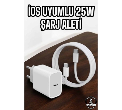 Şarj Aleti İOS 15/15 Pro Max Uyumlu Şarj Adaptörü ve Kablosu