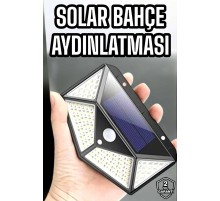 Güneş Enerjili Bahçe Aydınlatma Lambası Solar 100 Led Lamba