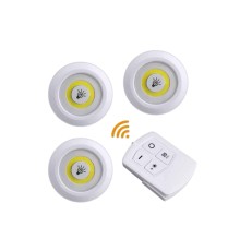 Led Lamba 3'lü Uzaktan Kumandalı Yapışkanlı