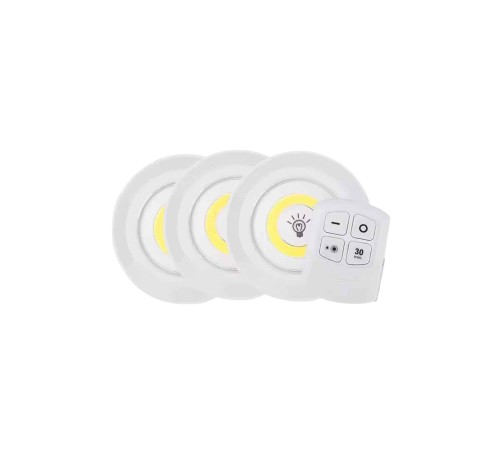 Led Lamba 3'lü Uzaktan Kumandalı Yapışkanlı