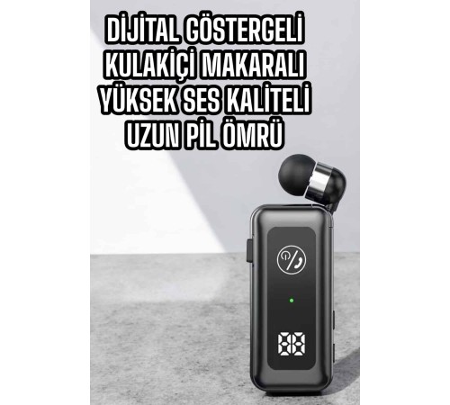 Kablolu Bluetooth Kulaklık Kulak İçi Stereo Mikrofonlu Dijital Göstergeli