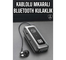 Kablolu Bluetooth Kulaklık Kulak İçi Stereo Mikrofonlu Dijital Göstergeli