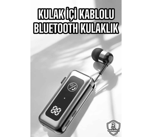 Makaralı Bluetooth Kulaklık Kulak İçi Dijital Göstergeli Yüksek Ses Kaliteli