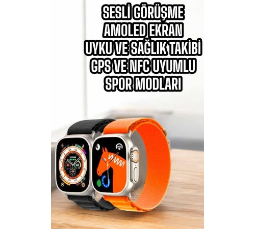 Akıllı Saat Uyku ve Spor Takibi Yeni Nesil Bluetooth Bağlantılı Amoled Ekran
