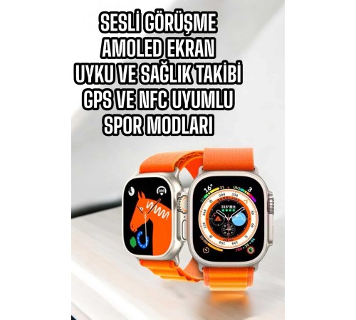 Akıllı Saat NFC ve GPS Uyumlu Uyku ve Sağlık Takibi Sesli Görüşme