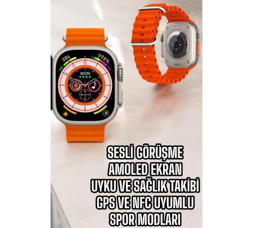 Yeni Nesil Akıllı Saat Nabız Ölçer Sağlık Ölçer ve Kalori Ölçer Uyku Takibi NFC Özelliği