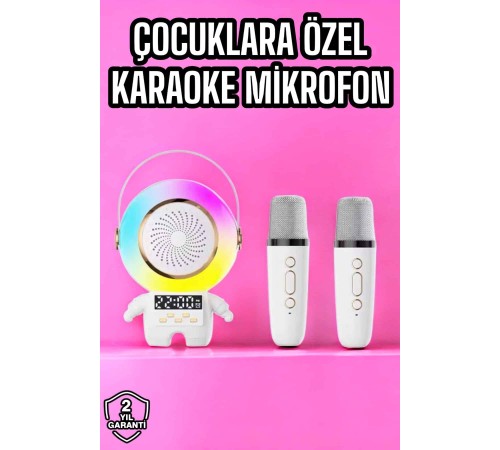 Mini Karaoke Astronot Bluetooth Speaker Karaoke Mikrofon