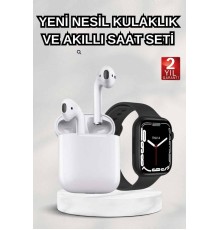 2025 Model Akıllı Saat ve 2.Nesil TWS Bluetooth Kulaklık ANC Özelliği Amoled Ekran