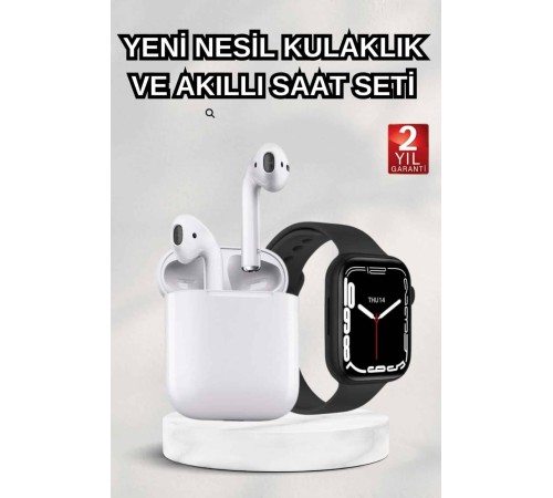 2025 Model Akıllı Saat ve 2.Nesil TWS Bluetooth Kulaklık ANC Özelliği Amoled Ekran