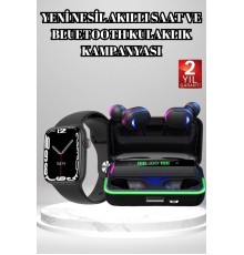 Ucuz ve Kaliteli Kulaklıklı Saat Seti Bluetooth Bağlantılı Akıllı Saat ve Kulaklık