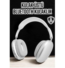 P9 Plus Kablosuz Kulak Üstü Bluetooth Kulaklık Beyaz Yüksek Ses Kaliteli