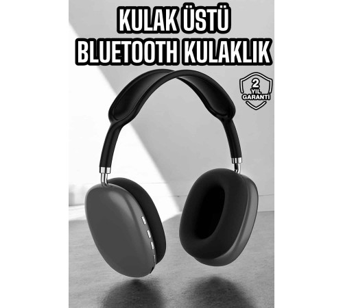 P9 Plus Kulaklık Siyah Bluetooth Bağlantılı Kulak Üstü Kablosuz ANC Özelliği