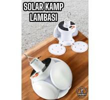 Kamp Lambası Işıldak Beyaz Işık Güneş Enerjili Solar Aydınlatma 5 Kanatlı Katlanabilir
