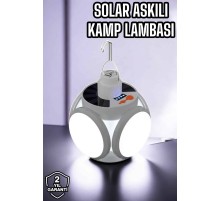 Güneş Enerjili Solar Aydınlatma Kamp Çadır Lambası Şarjlı Ampül Led Şarjlı El Feneri Işıldak